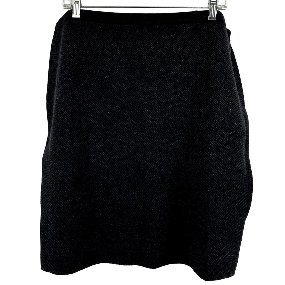 Eileen Fisher Pencil Skirt Pull On Stretch Career Office Wool Cotton Black XL